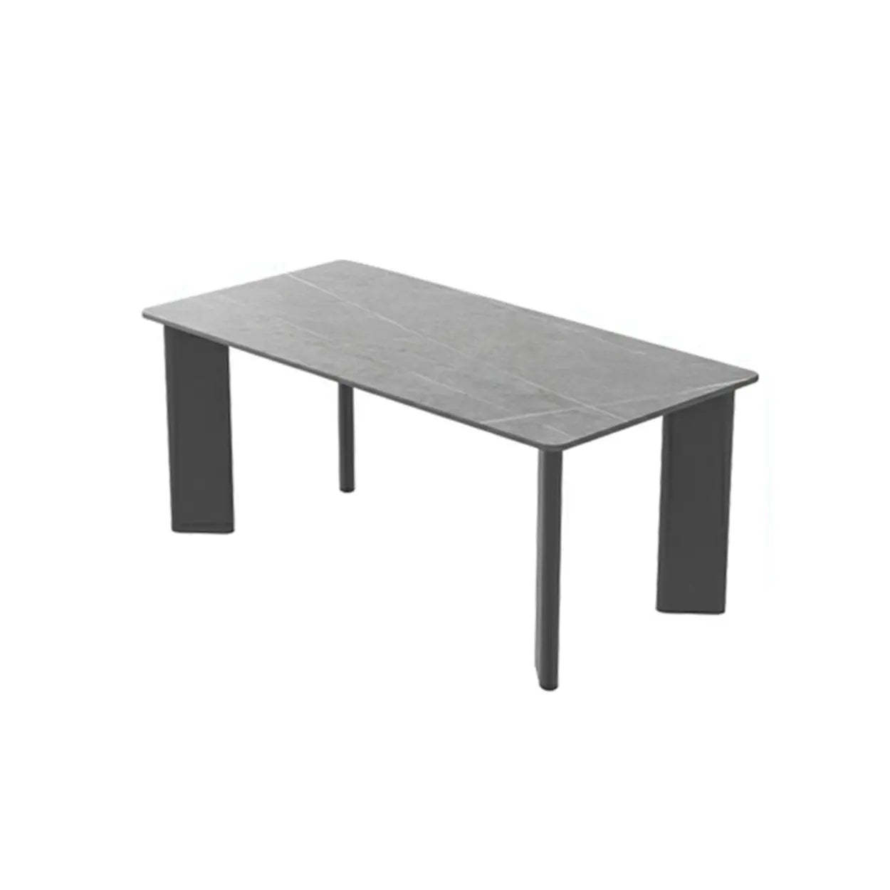 Lighom modern desk rectangular stone desks — 39.4" L x 23.6" W x 29.5" H / Gray / Black