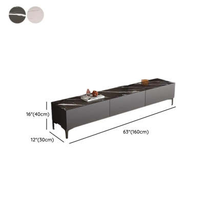 White Wood Rectangular TV Stand — Grey/White