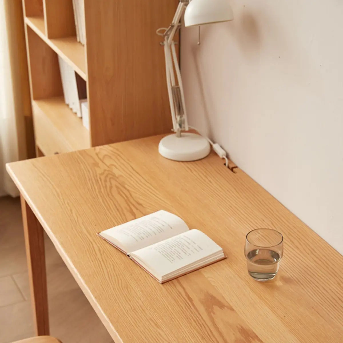 Minimalist Oak Wood Drawer Writing Desk