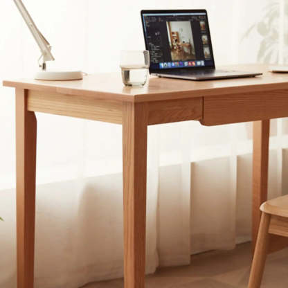 Minimalist Oak Wood Drawer Writing Desk