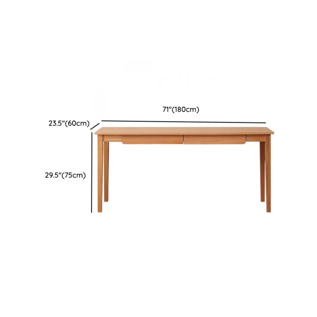 Minimalist Oak Wood Drawer Writing Desk