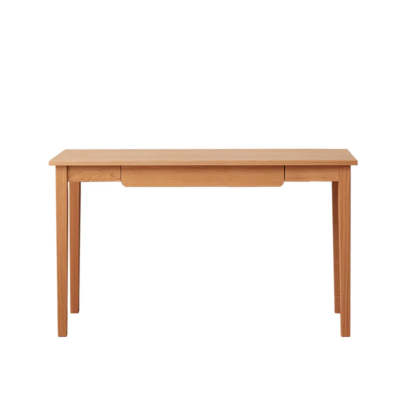 Minimalist Oak Wood Drawer Writing Desk — Without Chairs