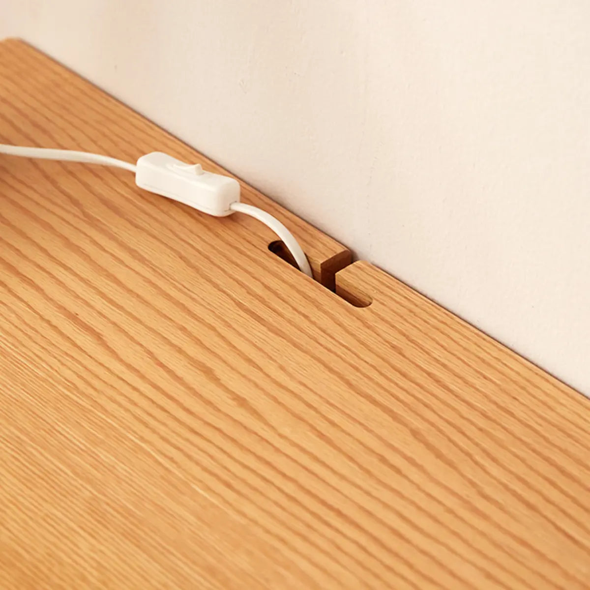 Minimalist Oak Wood Drawer Writing Desk — Without Chairs