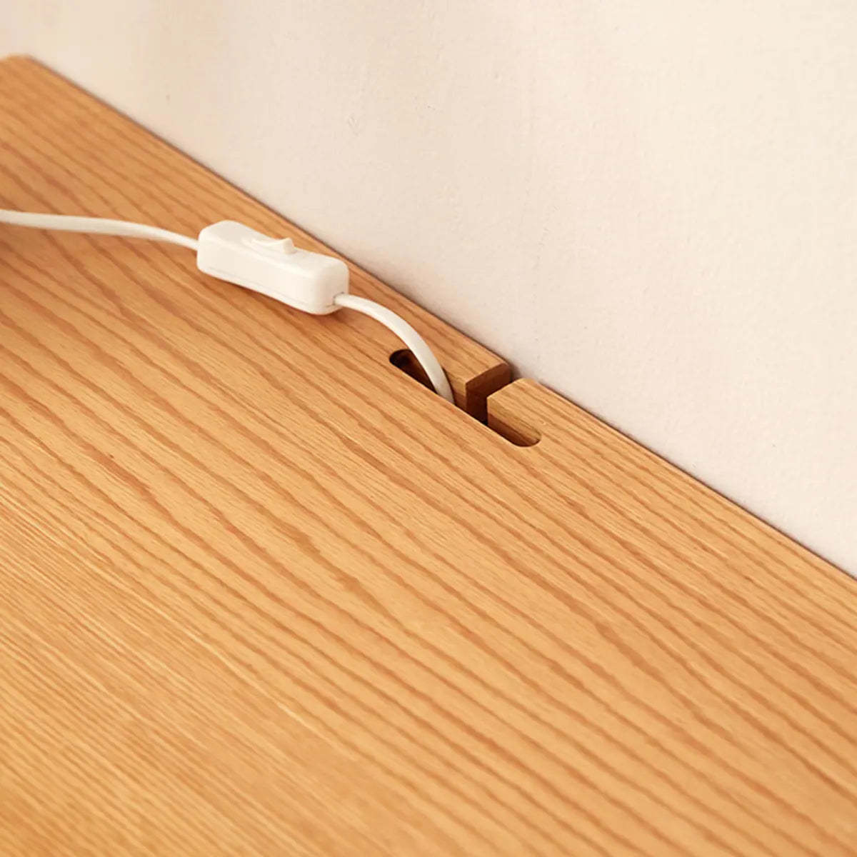 Minimalist Oak Wood Drawer Writing Desk — Without Chairs