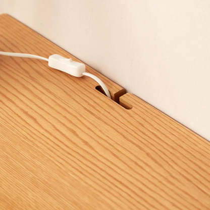 Minimalist Oak Wood Drawer Writing Desk — Without Chairs