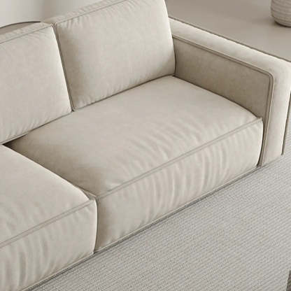 Minimalist Foldable Beige Sleeper Sofa with Storage