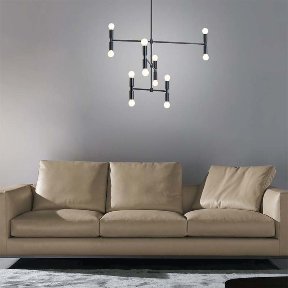 12 Lights LED Electroplated Metal Adjustable Modern Pendant Lights-Lighom
