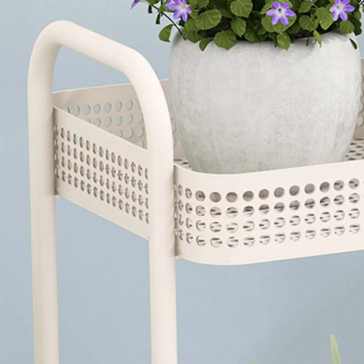 Modern 2-Tier Mesh Metal Sliding Plant Stand