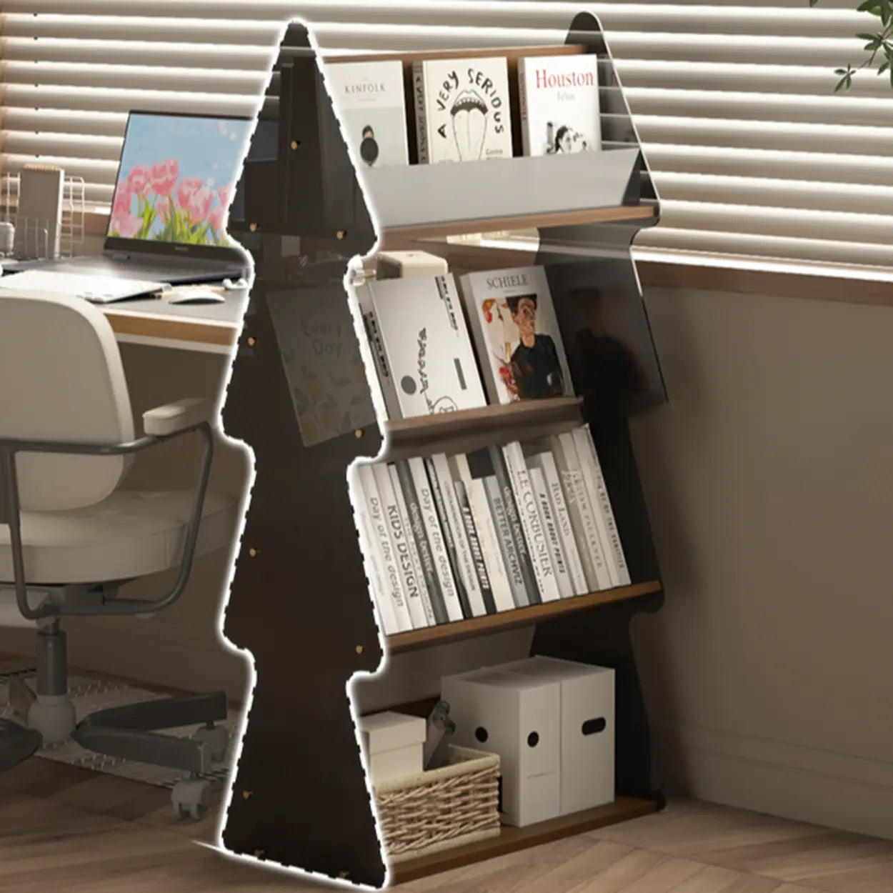 Modern Acrylic 4-Tier Tree Bookshelf