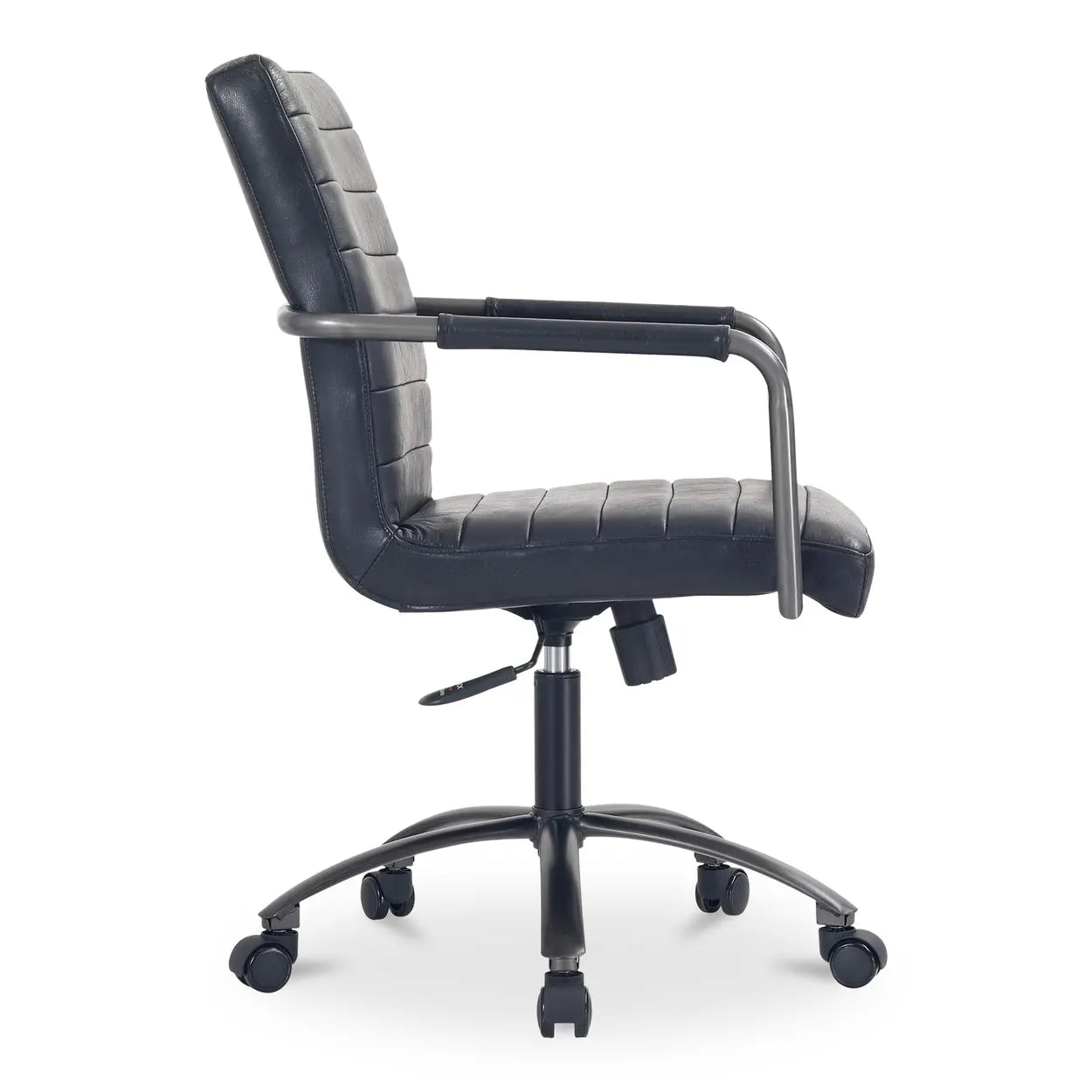 Modern Adjustable Black Leather Swivel Office Chair