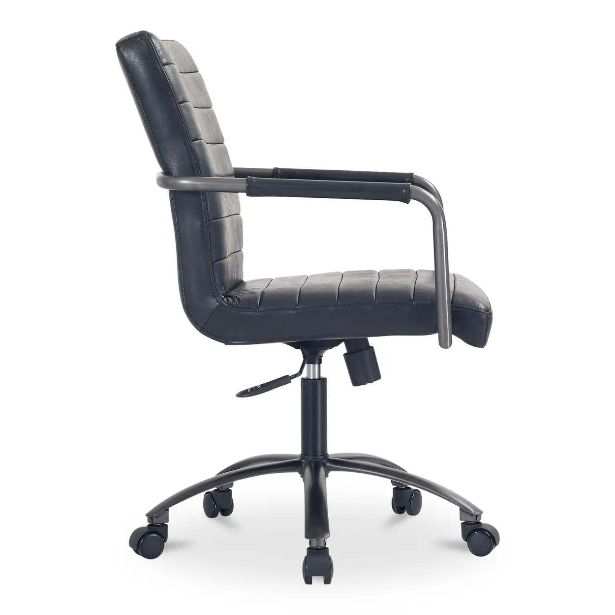 Modern Adjustable Black Leather Swivel Office Chair