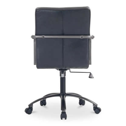 Modern Adjustable Black Leather Swivel Office Chair