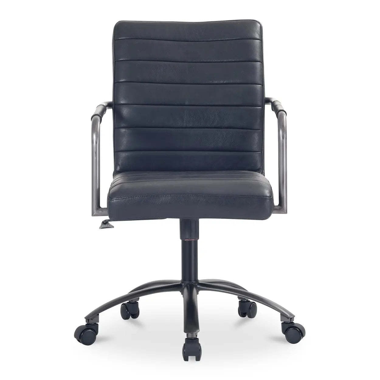 Modern Adjustable Black Leather Swivel Office Chair