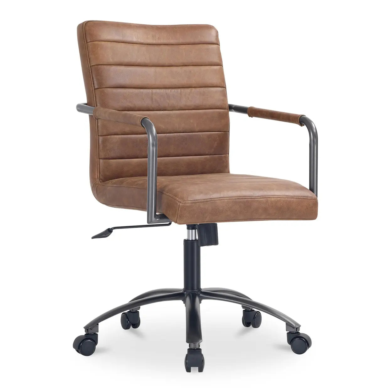 Modern Adjustable Black Leather Swivel Office Chair