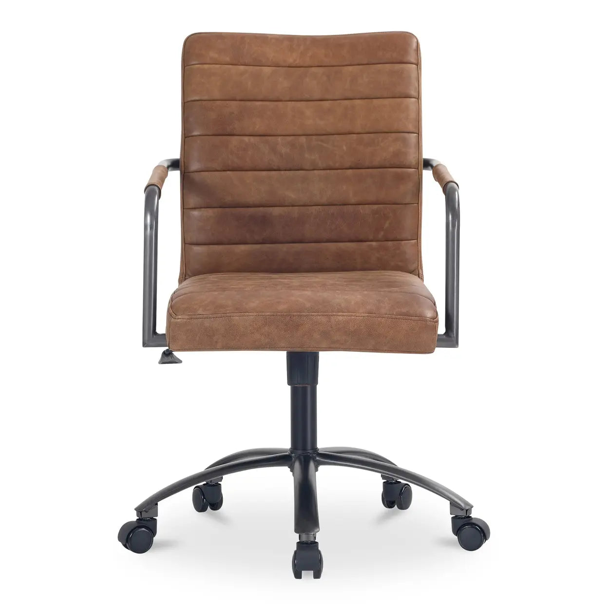 Modern Adjustable Black Leather Swivel Office Chair