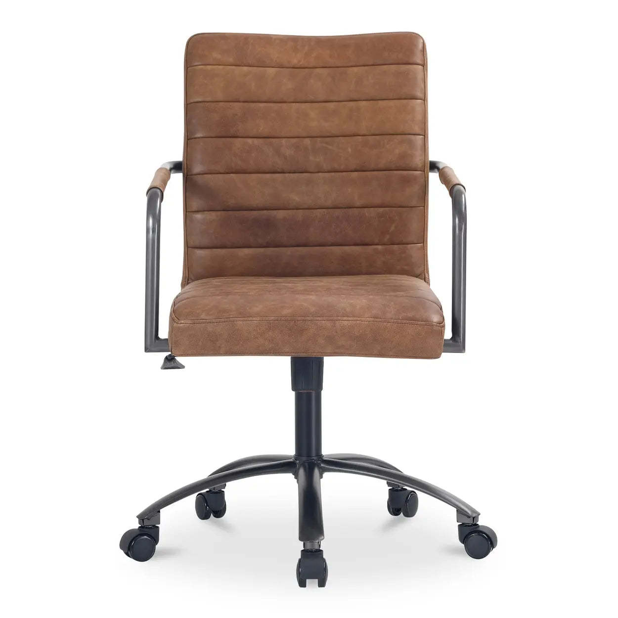 Modern Adjustable Black Leather Swivel Office Chair