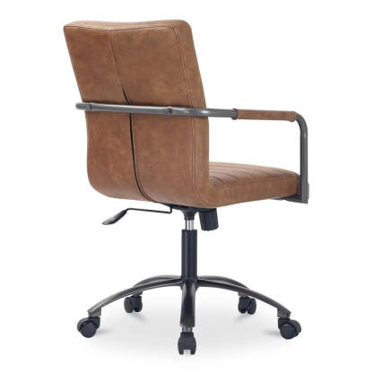 Modern Adjustable Black Leather Swivel Office Chair