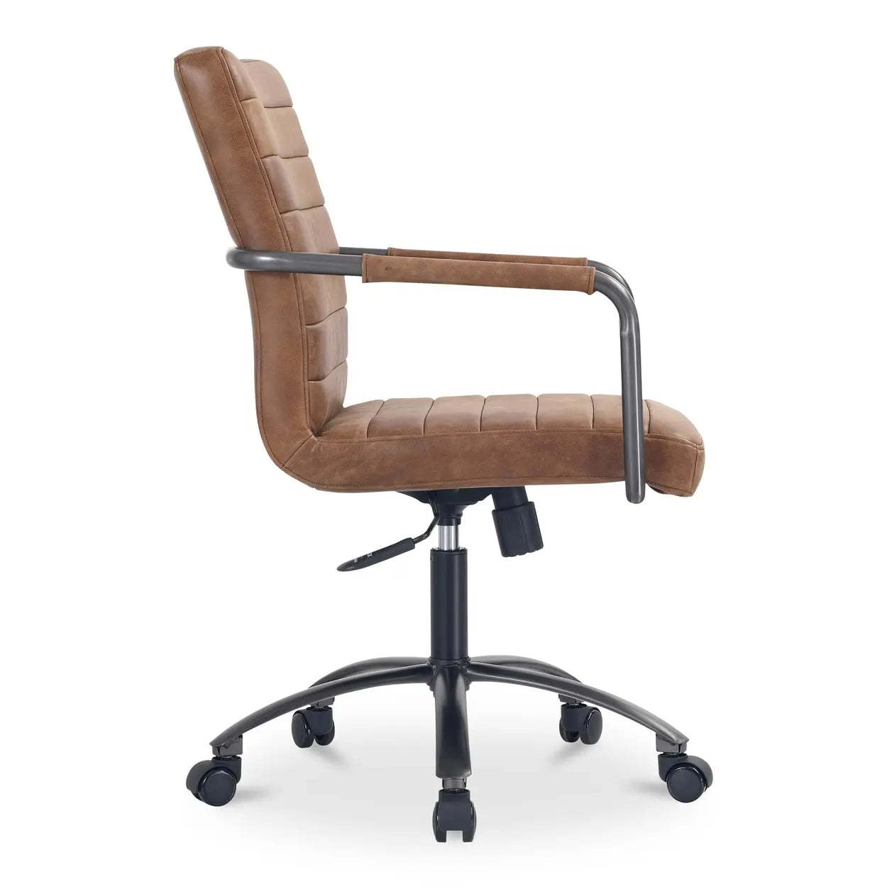 Modern Adjustable Black Leather Swivel Office Chair