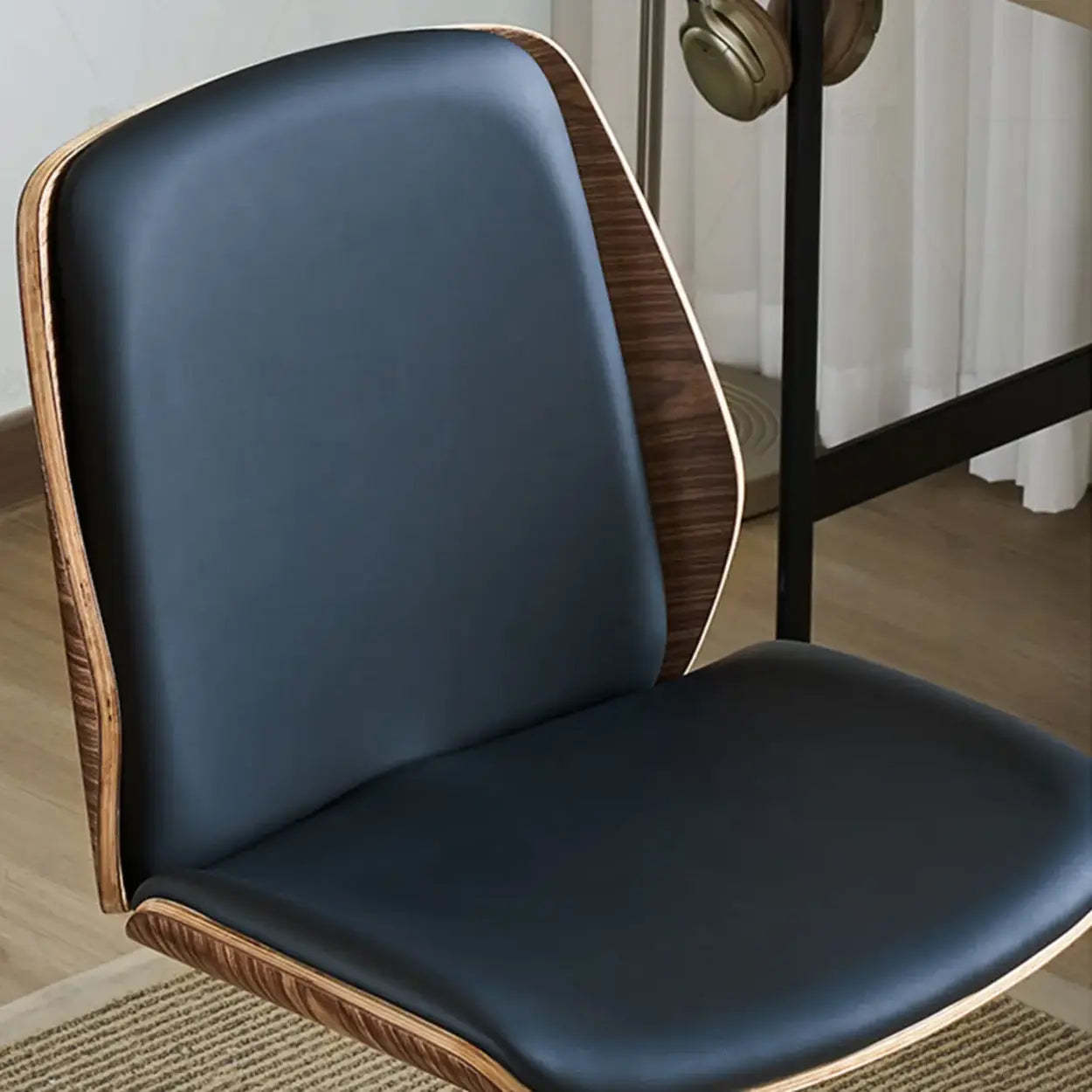 Modern Ergonomic Leather Armless Swivel Office Chair