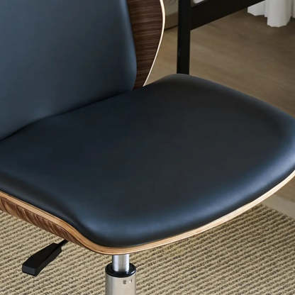 Modern Ergonomic Leather Armless Swivel Office Chair