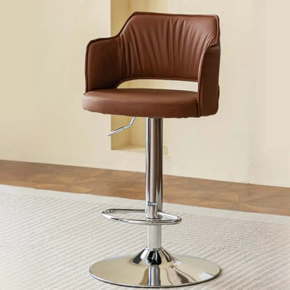 Modern Adjustable Rotating Barrel Bar Stool with Arms