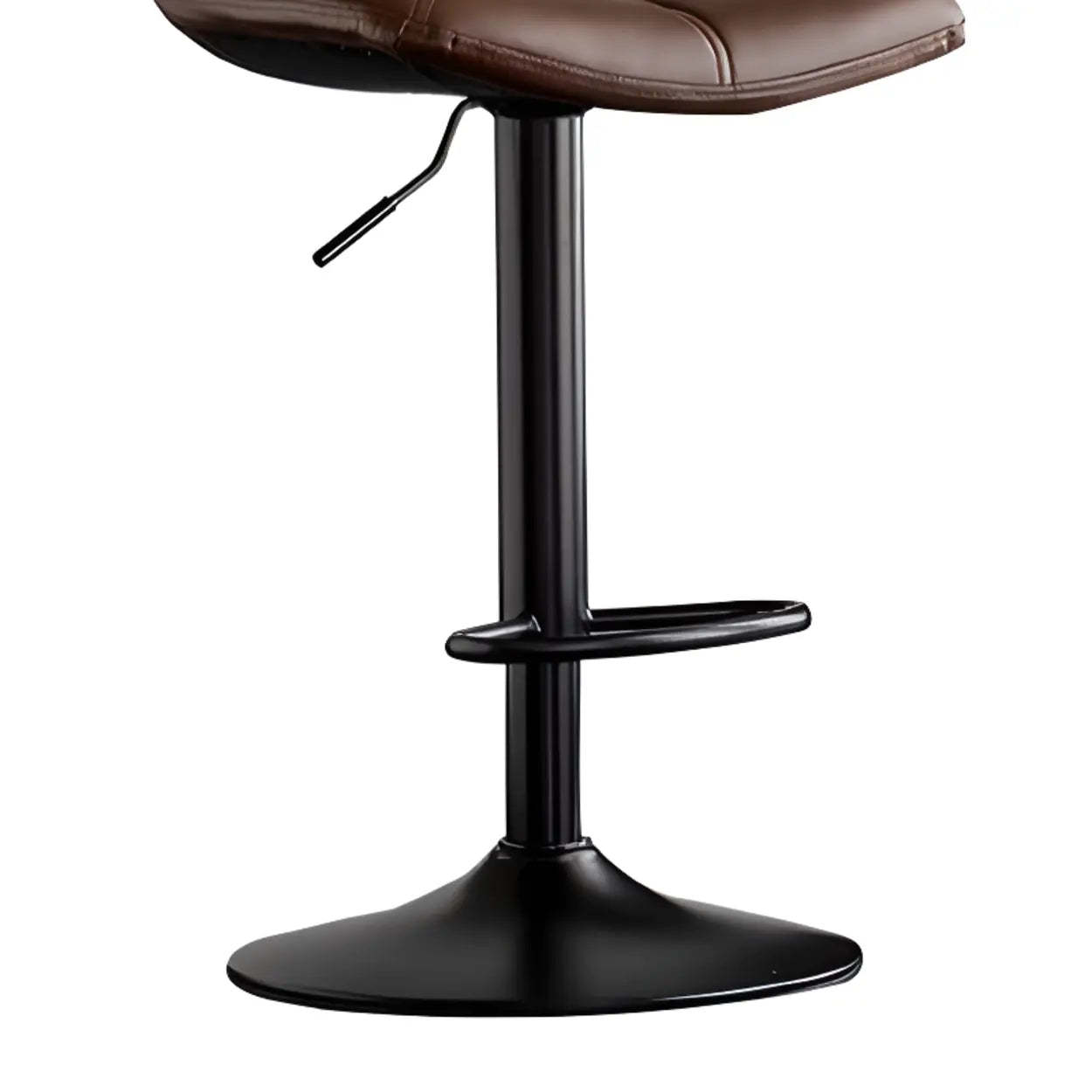 Square Adjustable Height Bar Stool with Rotating Back — Silver / White