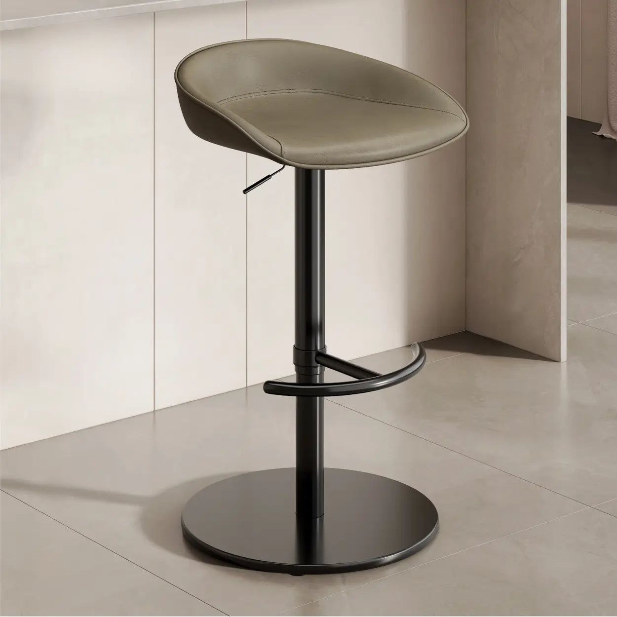 Modern Adjustable Swivel Bar Stool with Footrest