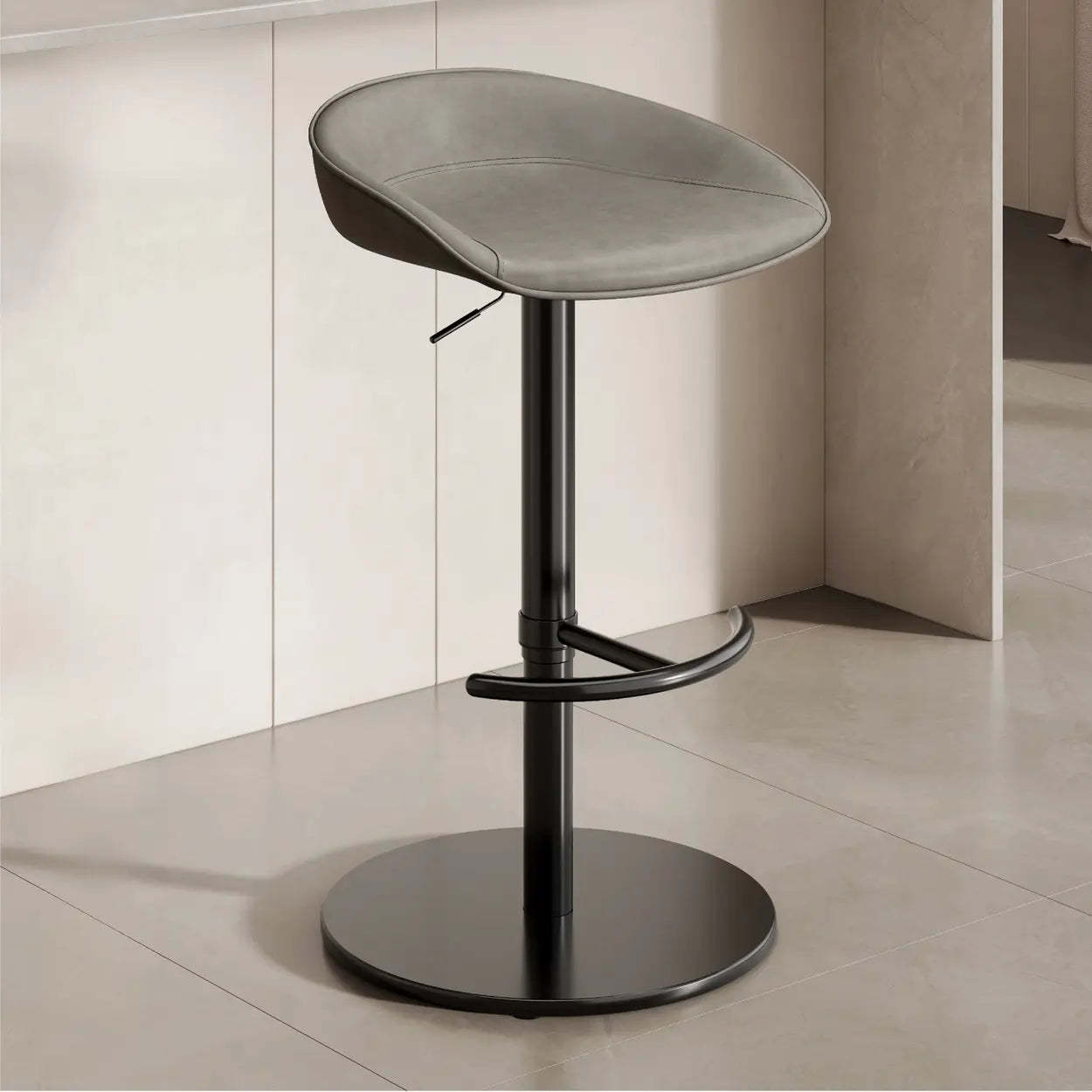 Modern Adjustable Swivel Bar Stool with Footrest