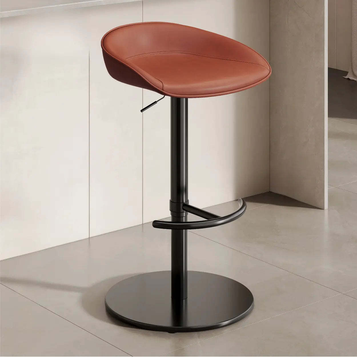 Modern Adjustable Swivel Bar Stool with Footrest