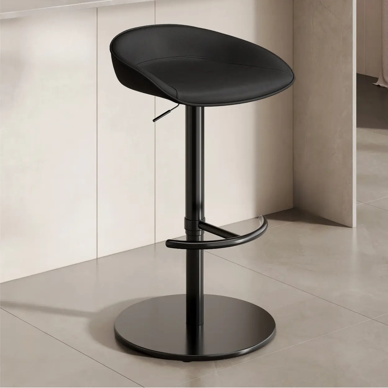 Modern Adjustable Swivel Bar Stool with Footrest