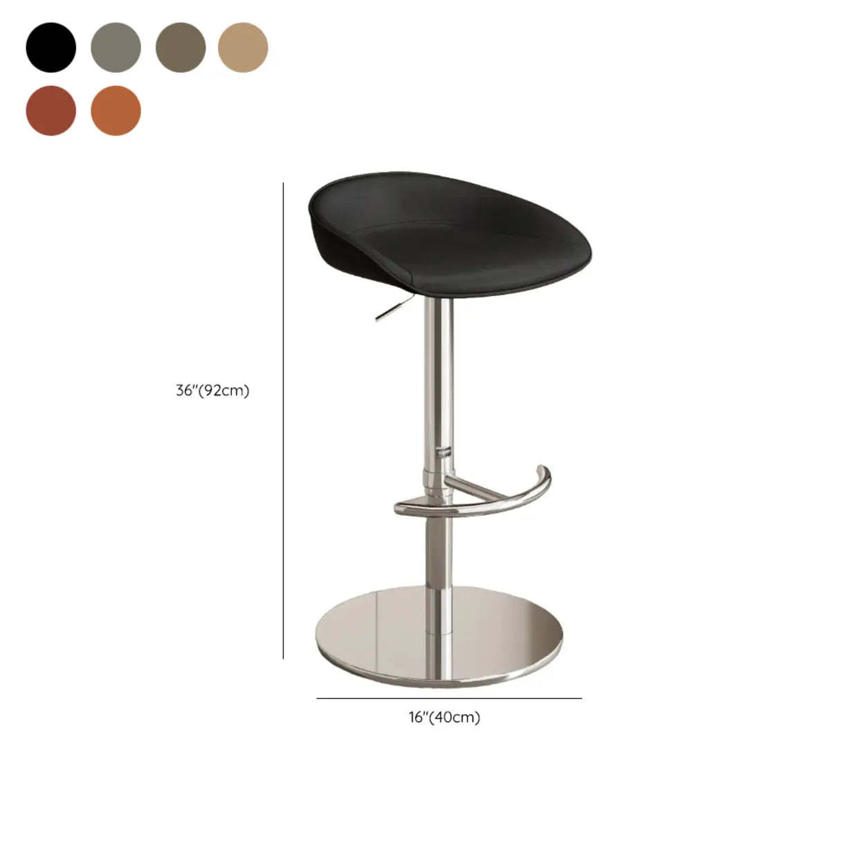 Modern Adjustable Swivel Bar Stool with Footrest