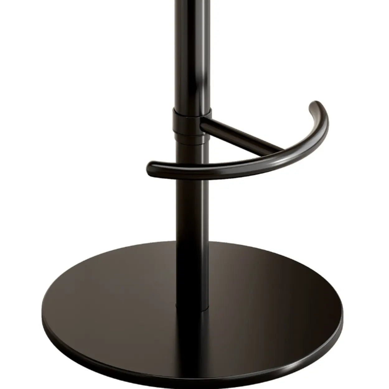Modern Adjustable Swivel Bar Stool with Footrest — Silver / Black