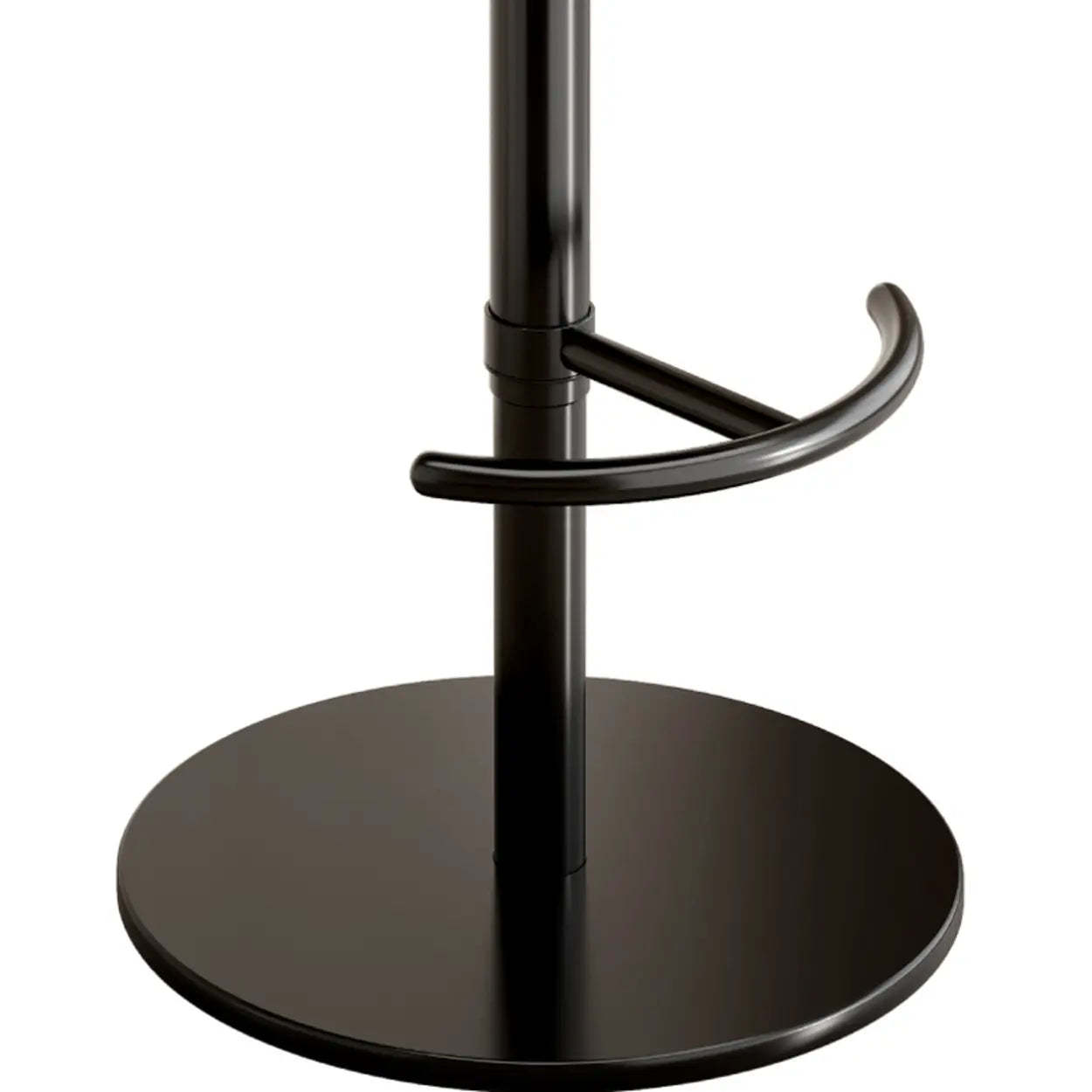 Modern Adjustable Swivel Bar Stool with Footrest — Silver / Black