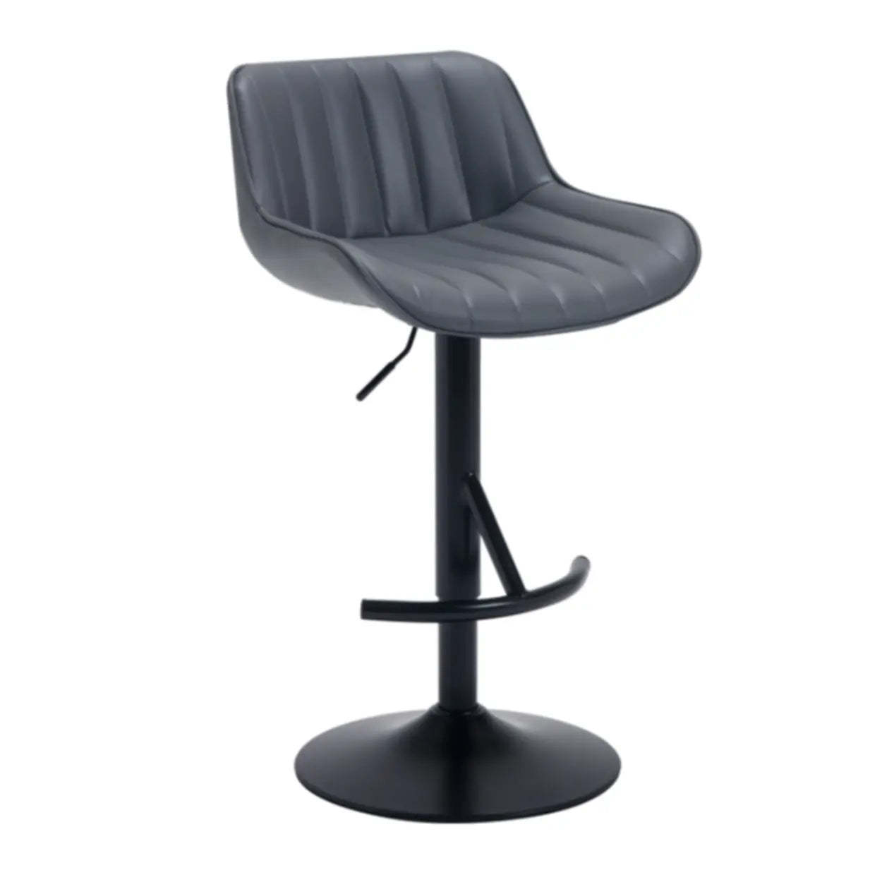 Modern Swivel Leather Bar Stool with Footrest — Brown