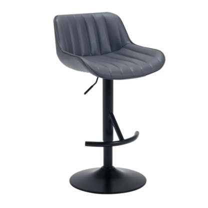 Modern Swivel Leather Bar Stool with Footrest — Brown