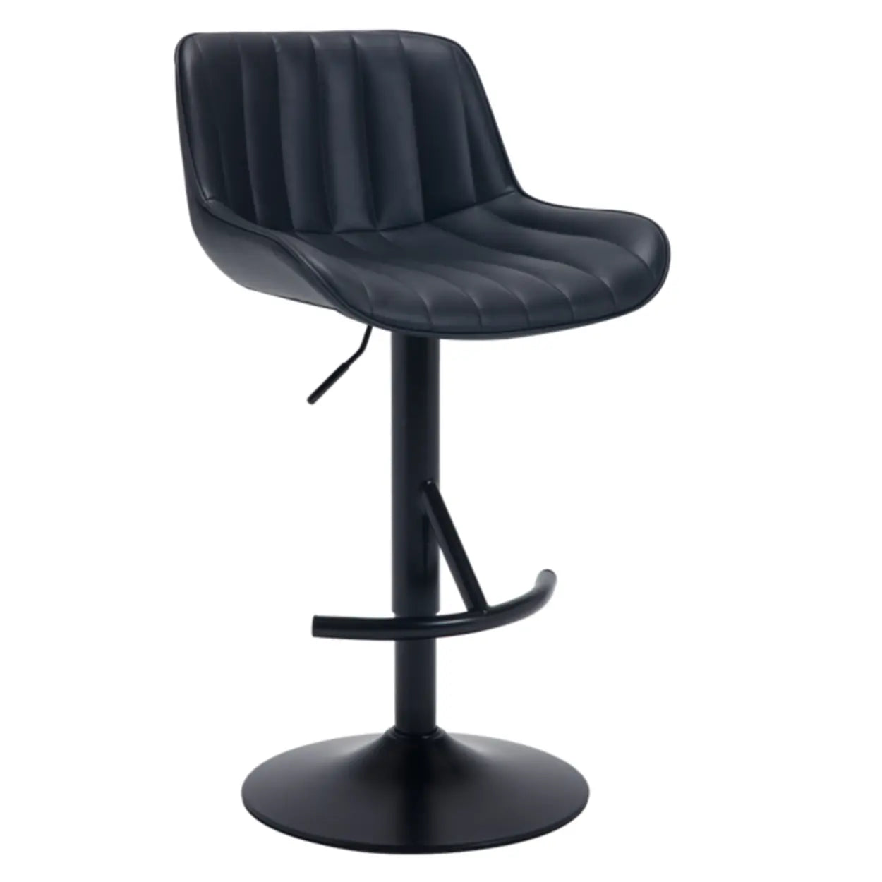 Modern Swivel Leather Bar Stool with Footrest — Warm Gray