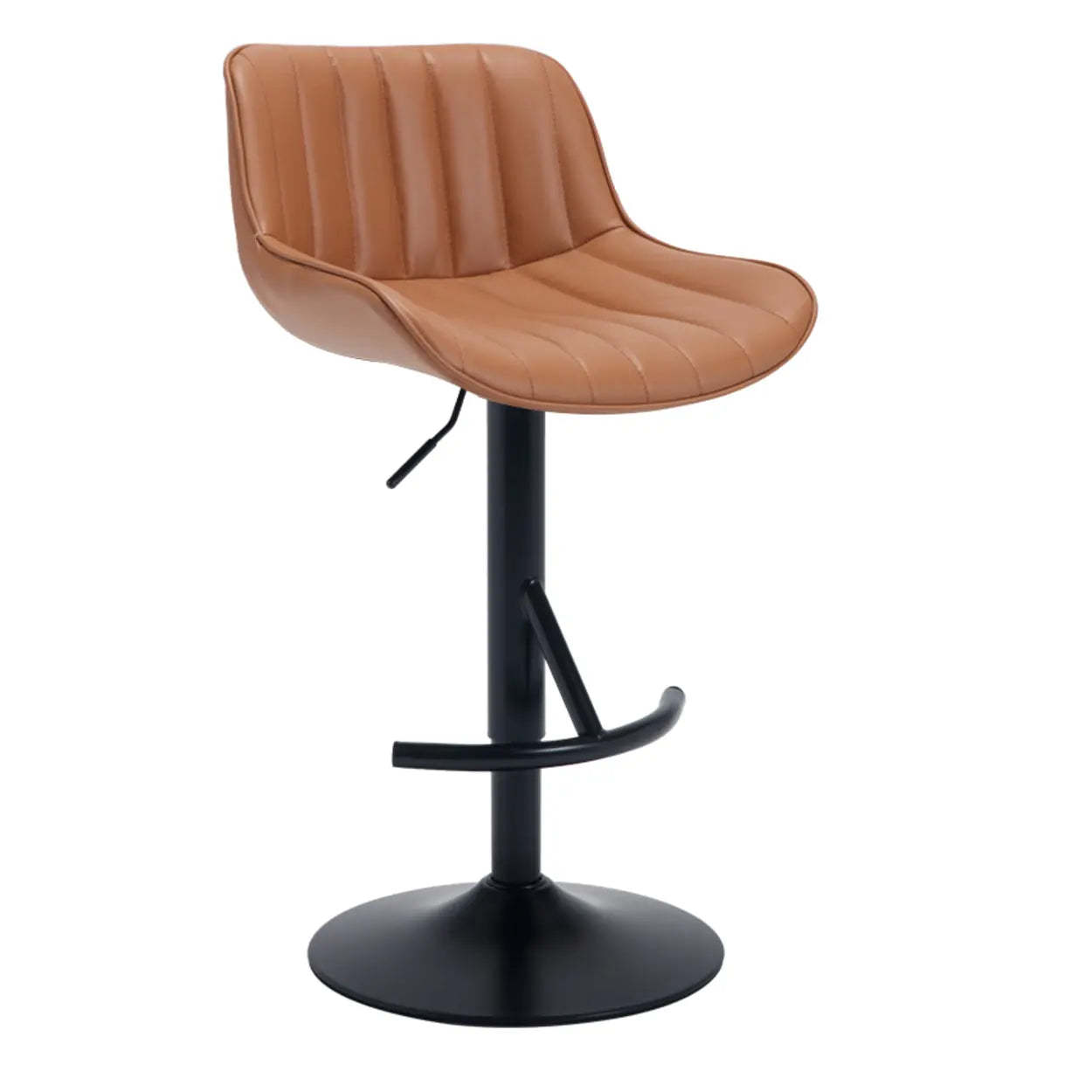 Modern footrest bar & counter stools in leather — Brown