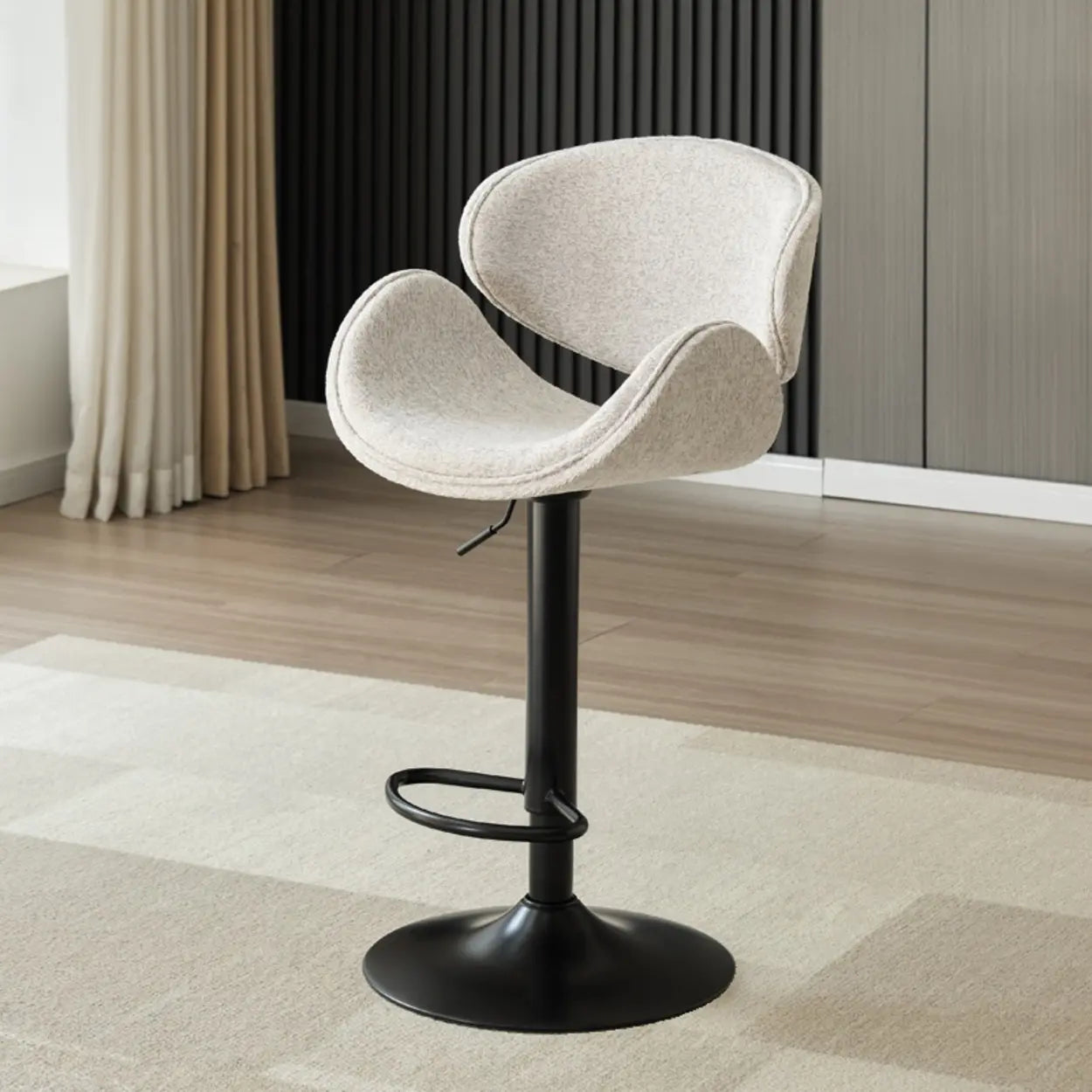 Modern Swivel Saddle Bar Stool with Footrest