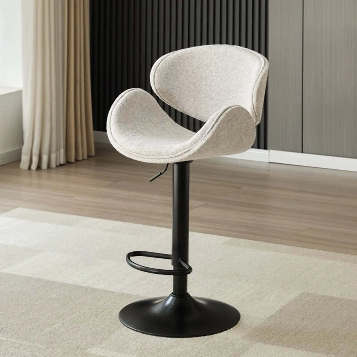 Modern Swivel Saddle Bar Stool with Footrest