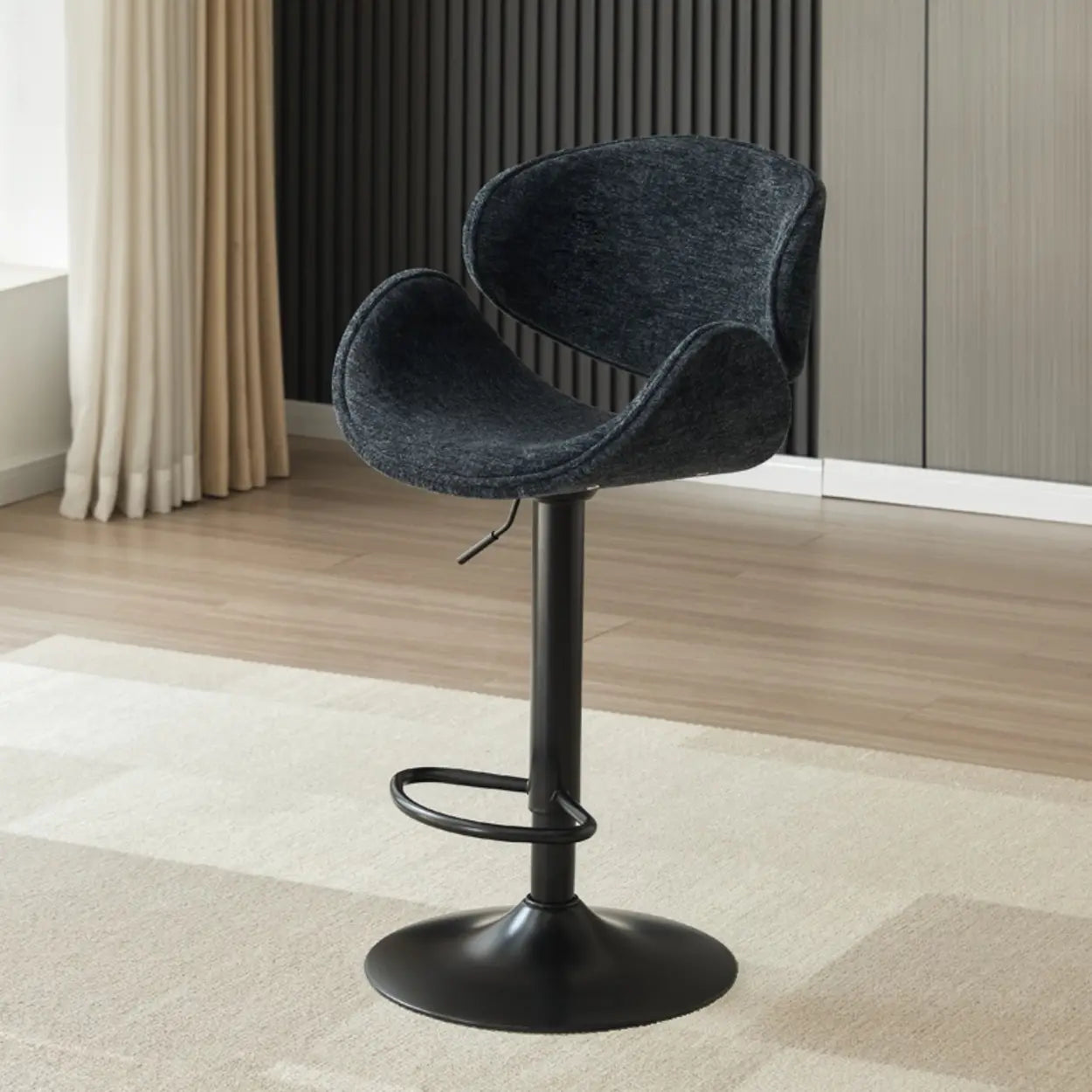 Modern Swivel Saddle Bar Stool with Footrest