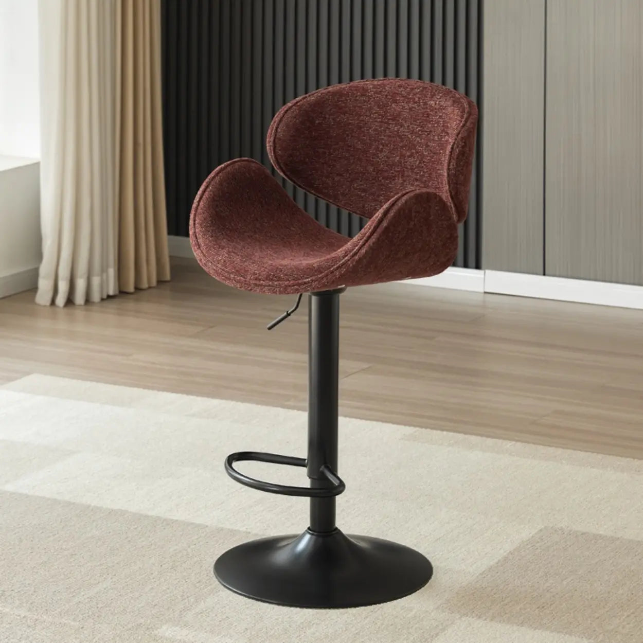 Modern Swivel Saddle Bar Stool with Footrest