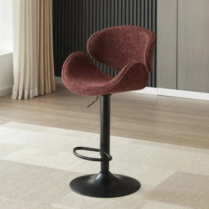 Modern Swivel Saddle Bar Stool with Footrest