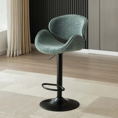 Modern Swivel Saddle Bar Stool with Footrest — Red