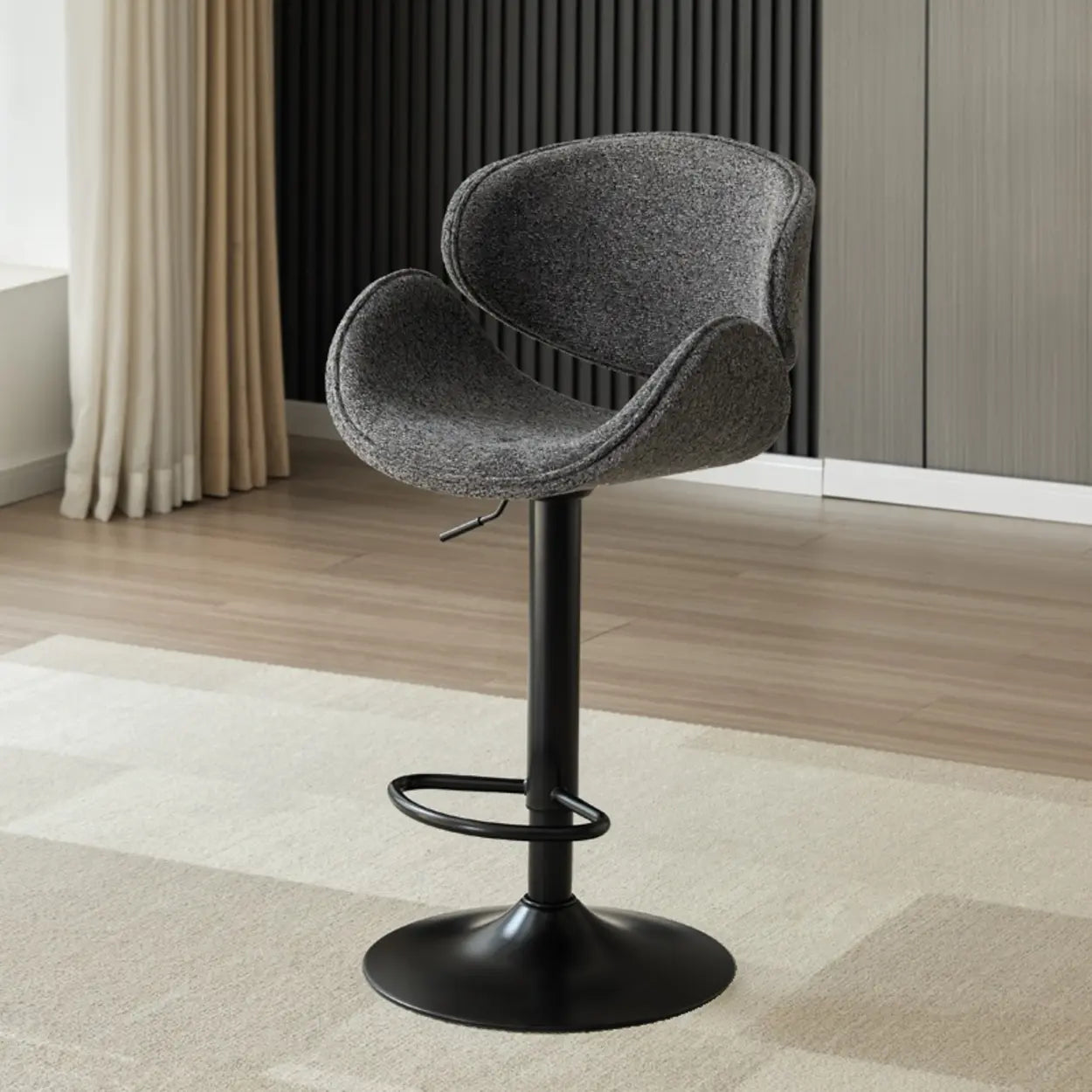 Modern Swivel Saddle Bar Stool with Footrest