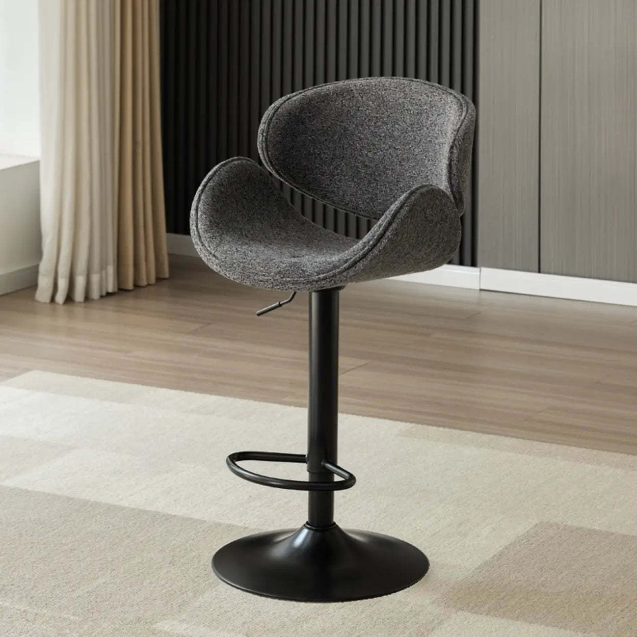 Modern Swivel Saddle Bar Stool with Footrest