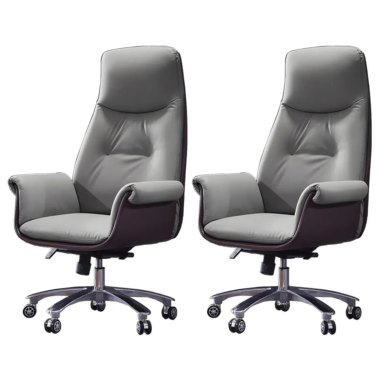 Modern Adjustable Leather Ergonomic Office Chair — Genuine Leather / White / 1 Piece