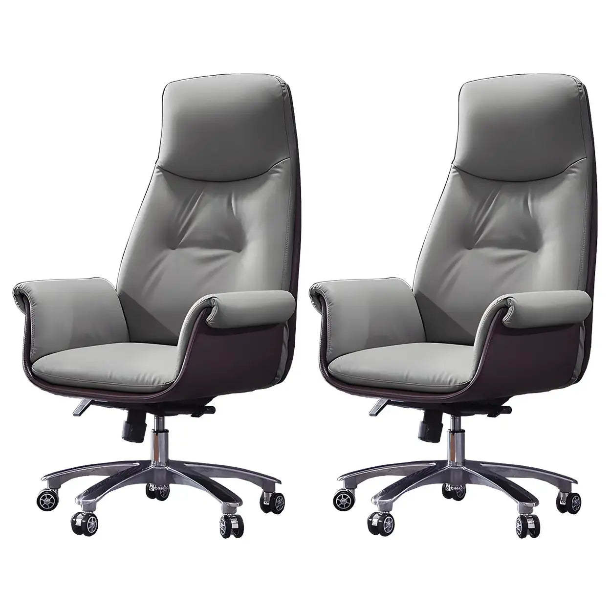 Modern Adjustable Leather Ergonomic Office Chair — Genuine Leather / White / 1 Piece