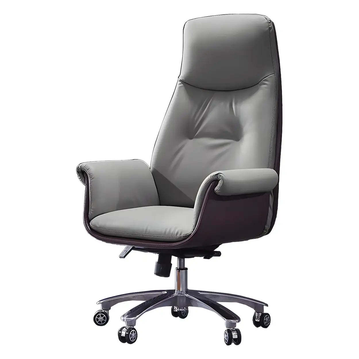 Modern Adjustable Leather Ergonomic Office Chair — Faux Leather / White / 1 Piece