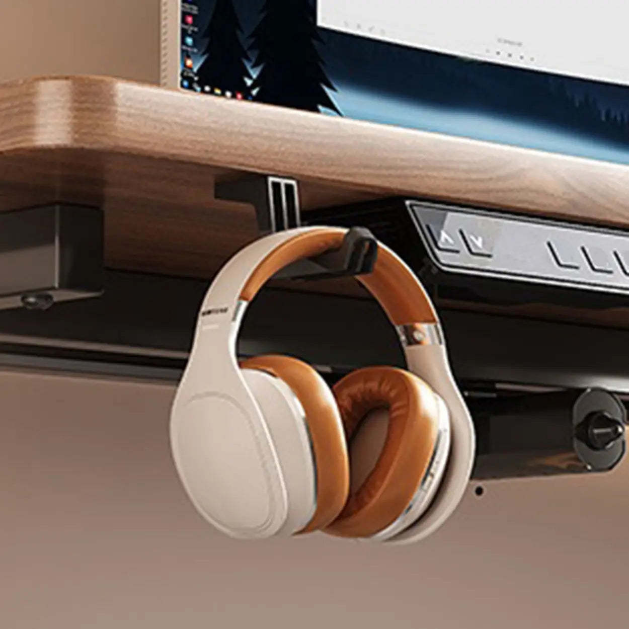 Modern Adjustable Wood T-Shape Standing Desk — Without Chairs / Black-White