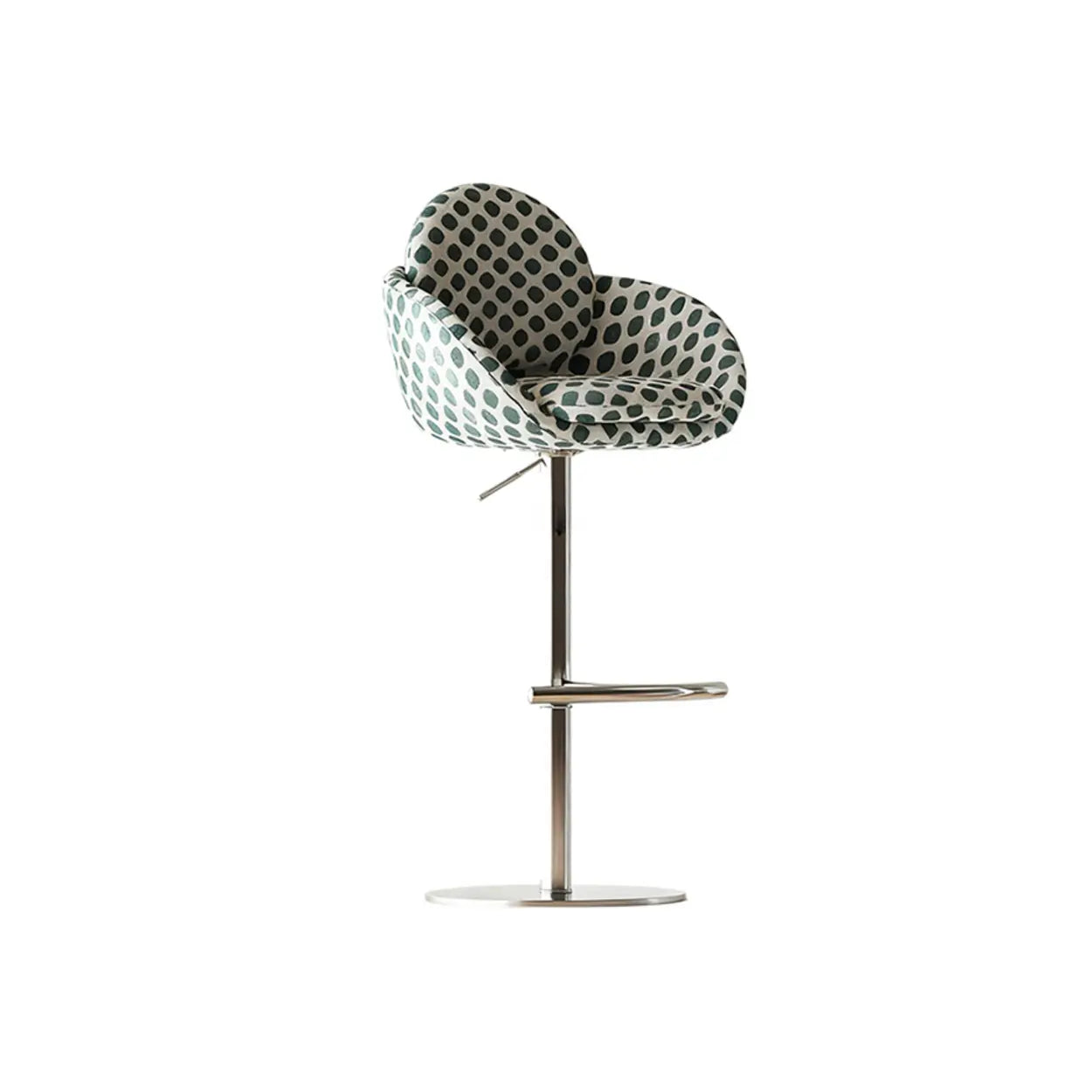 Modern Swivel Cushioned Bucket Bar Stool — Atrovirens/White